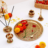 Golden Pooja Thali Set